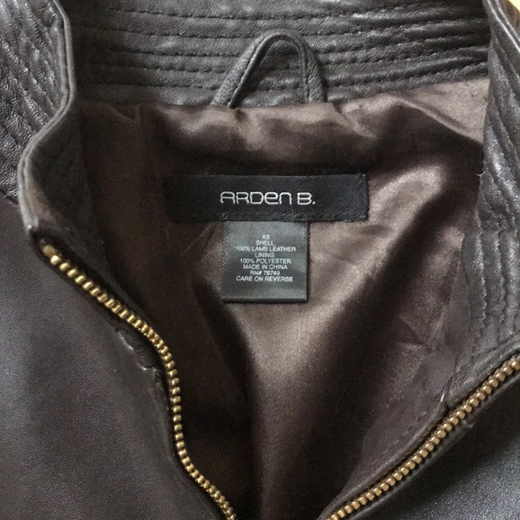 Arden B dark brown leather  jacket XS - Picture 2 of 6